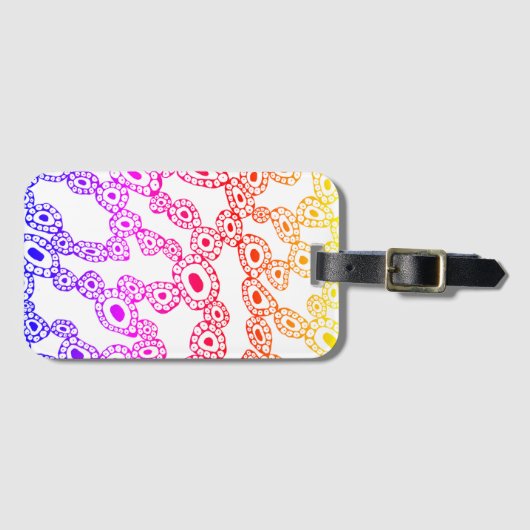 Multicolor Random Abstract Circle Blob Shapes Bagagelabel (Voorkant (horizontaal))