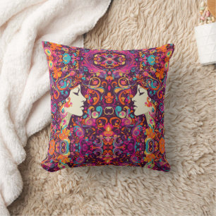 Multicolor Retro Hippie Boho stijl Kussen