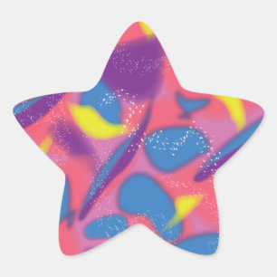 Multicolor Retro Ster Sticker