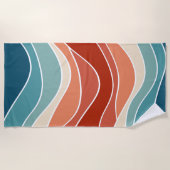 Multicolor retro stijl golven strandlaken (Voorkant)