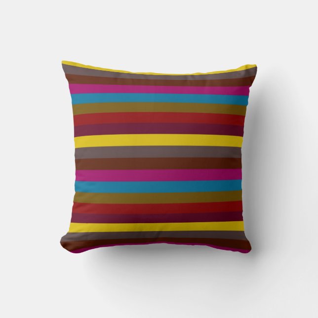 Multicolor Retro Stripes Pattern Kussen (Voorkant)