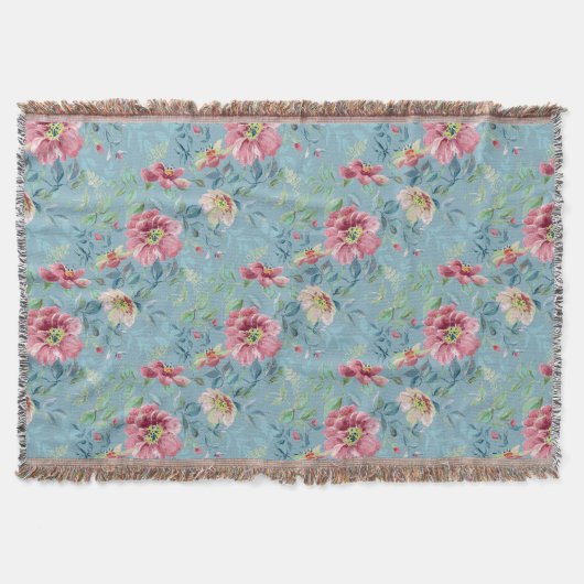 Multicolor Rose sauvage sur la couverture à jet bl (Devant)