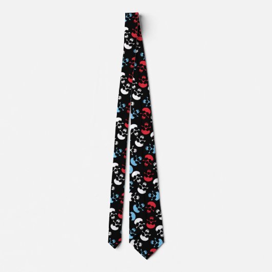 Multicolor Skull Pattern Stropdas (Achterkant)