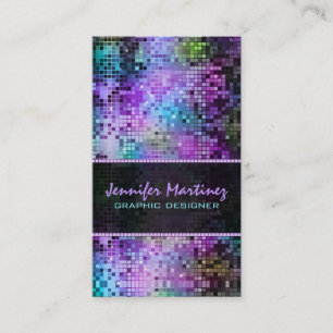 Multicolor Sparkles & Glitter Patroon 3 Visitekaartje