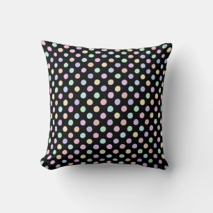 Multicolor Spots op Black Kussen