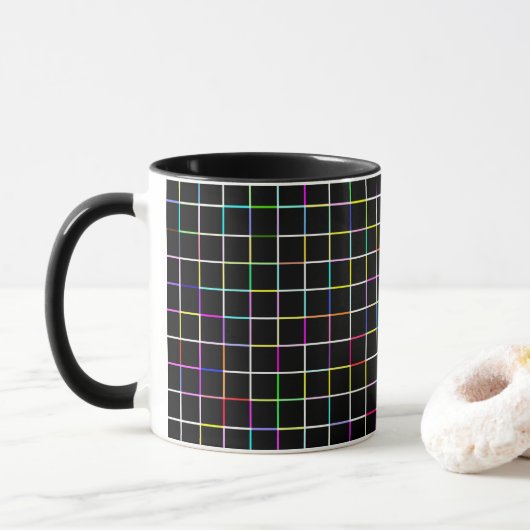 Multicolor Square Lined Pattern Mok (Met donut)