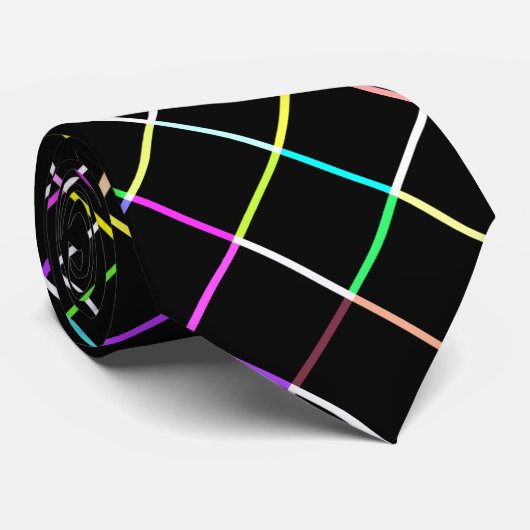 Multicolor Square Lined Pattern Stropdas (Opgerold)