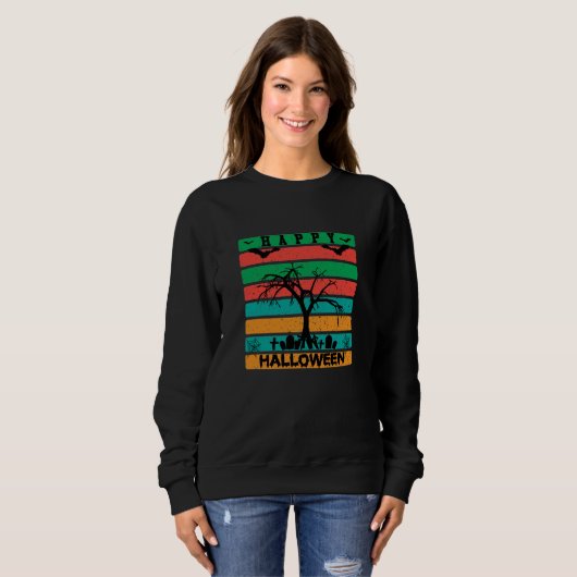 Multicolor Stripe begraafplaats met vleermuizen en Trui (Voorkant volledig)