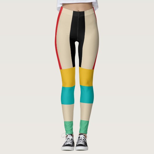 Multicolor Stripe Stripes Leggings (Voorkant)