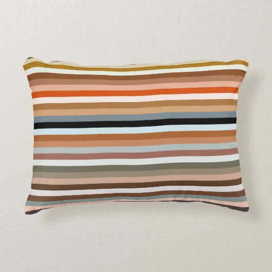 Multicolor Striped Pattern Accent Kussen (Voorkant)
