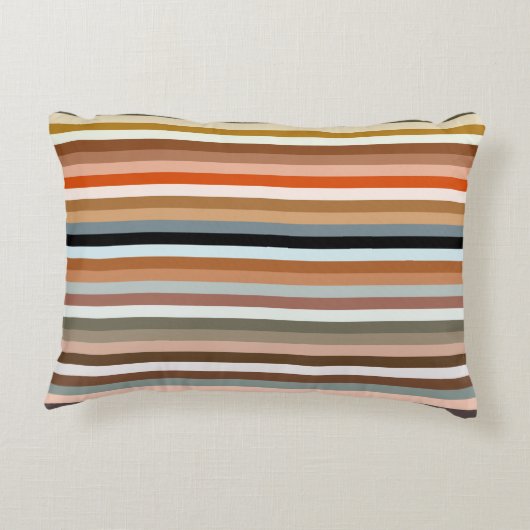 Multicolor Striped Pattern Accent Kussen (Achterkant)