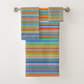 Multicolor Striped Pattern Bad Handdoek (Insitu)