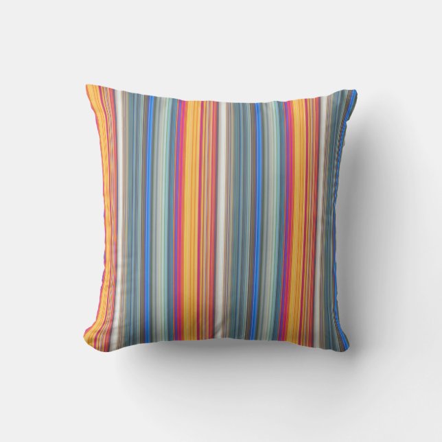 Multicolor Striped Pattern Buitenkussen (Voorkant)