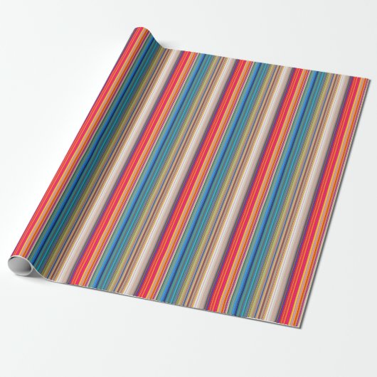Multicolor Striped Pattern Cadeaupapier (Uitgerold)