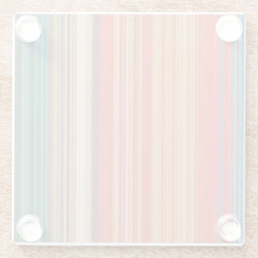 Multicolor Striped Pattern Glazen Onderzetter (Achterkant)