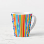 Multicolor Striped Pattern Latte Mok (Rechterhoek)