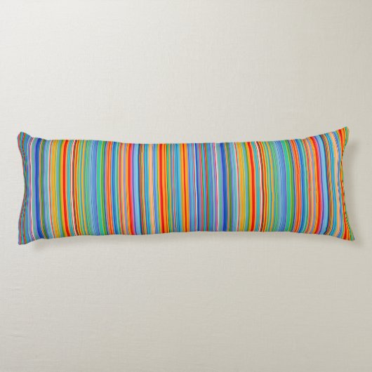 Multicolor Striped Pattern Lichaamskussen (Achterkant)