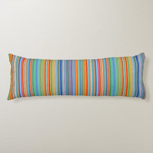 Multicolor Striped Pattern Lichaamskussen (Voorkant)