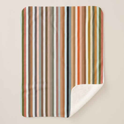 Multicolor Striped Pattern Sherpa Deken (Voorkant)