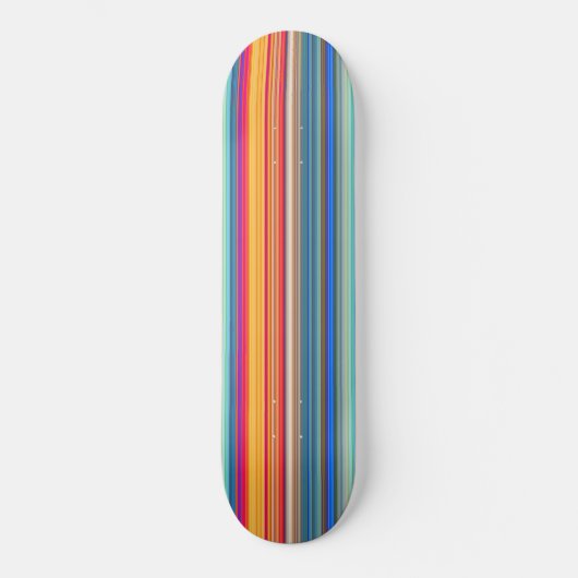 Multicolor Striped Pattern Skateboard (Voorkant)