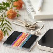 Multicolor Striped Pattern Sleutelhanger (Voorkant Rechts)