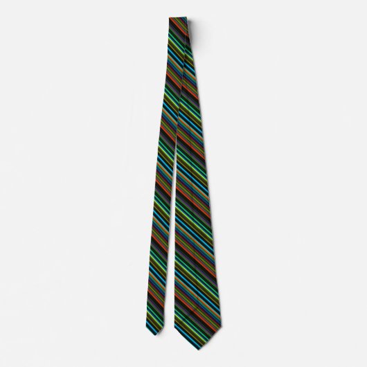 Multicolor Striped Pattern Stropdas (Achterkant)
