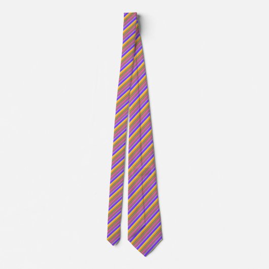Multicolor Striped Pattern Stropdas (Achterkant)