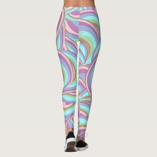 Multicolor Swirls Pattern Leggings (Achterkant)