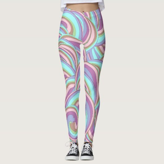 Multicolor Swirls Pattern Leggings (Voorkant)