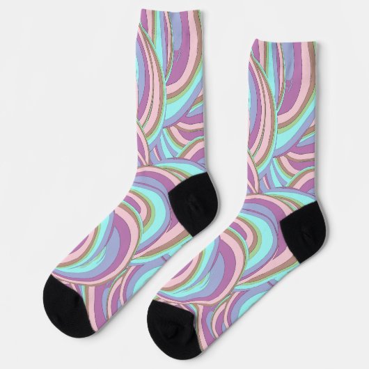 Multicolor Swirls Pattern Sokken (Links)