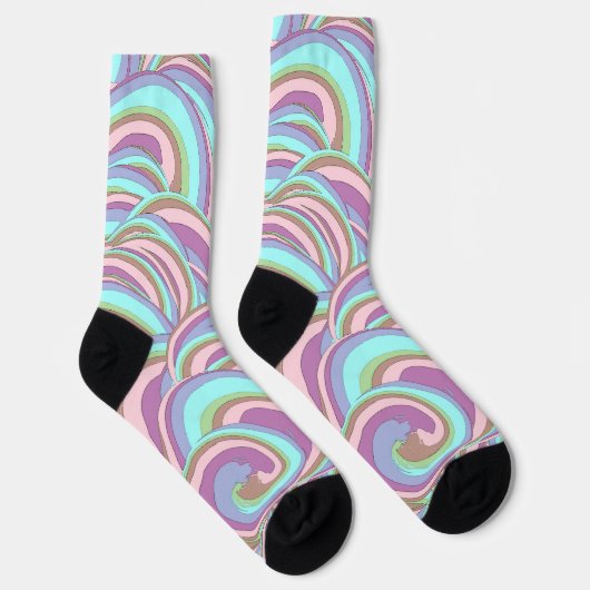 Multicolor Swirls Pattern Sokken (Rechts)