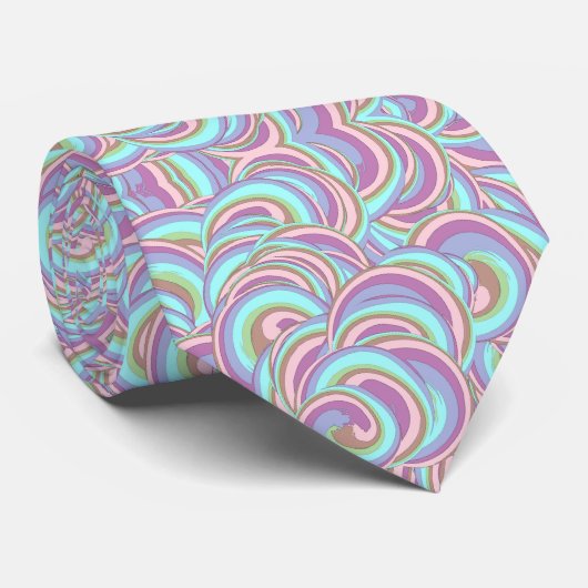 Multicolor Swirls Pattern Stropdas (Opgerold)