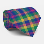 Multicolor tartan stropdas (Opgerold)