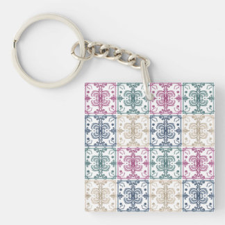 Multicolor Tiles w/ Initials Sleutelhanger