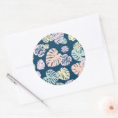 Multicolor tropische bladeren 4 ronde sticker (Envelop)