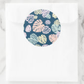 Multicolor tropische bladeren 4 ronde sticker (Tas)