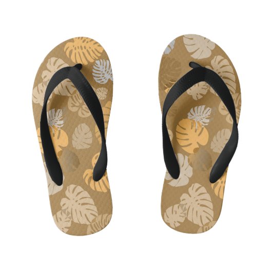 Multicolor tropische bladeren 6 kinder teenslippers (Voetbed)