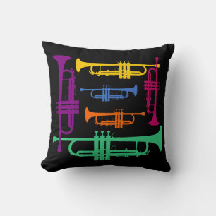Multicolor Trumpet Brass Music Instrument Kussen