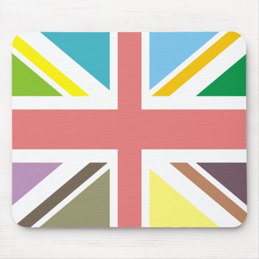Multicolor Union Jack Mousepad Muismat (Voorkant)