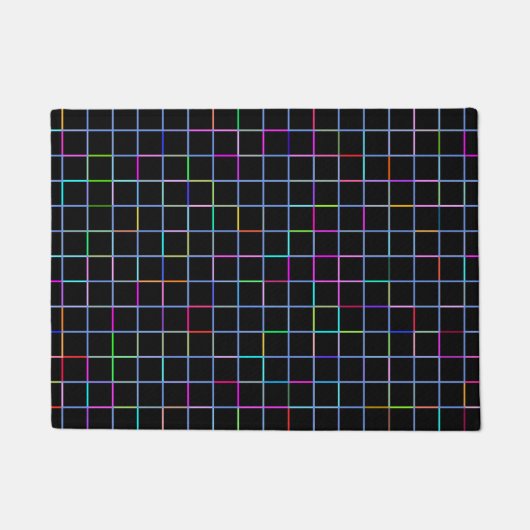 Multicolor Vierkant Gestreept Patroon Deurmat (Voorkant)