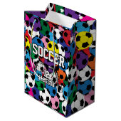 Multicolor Voetbal Collage Medium Cadeauzakje (Achterkant Gekanteld)