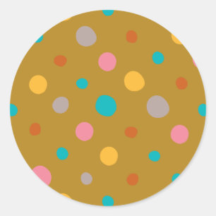 Multicolor Watercolor Stippen 4 Ronde Sticker