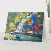  Multicolor Waterfall Garden Scene Painting Kaart (Voorkant)