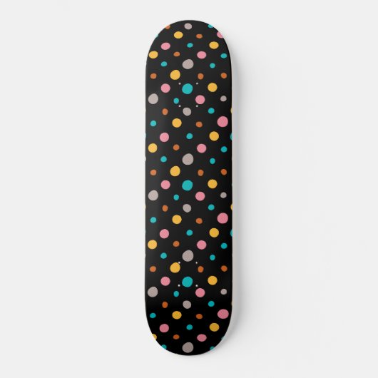 Multicolor Waterverf Stippen 2 Skateboard (Voorkant)