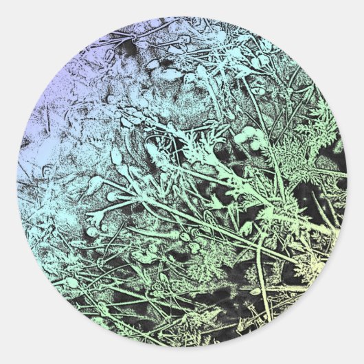 Multicolor Weeds Ronde Sticker (Voorkant)