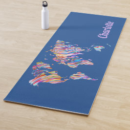 Multicolor-Wereldkaart Yogamat