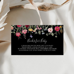 Multicolor Wildflower Baby shower Boek Aanvraag Informatiekaartje