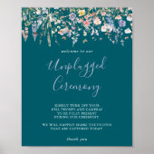 Multicolor Wildflower Green Unplugged Ceremony Poster (Voorkant)