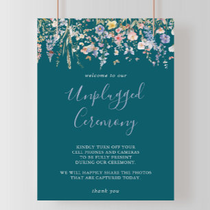 Multicolor Wildflower Green Unplugged Ceremony Poster