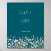 Multicolor Wildflower Groene Kaarten en Geschenken Poster (Voorkant)